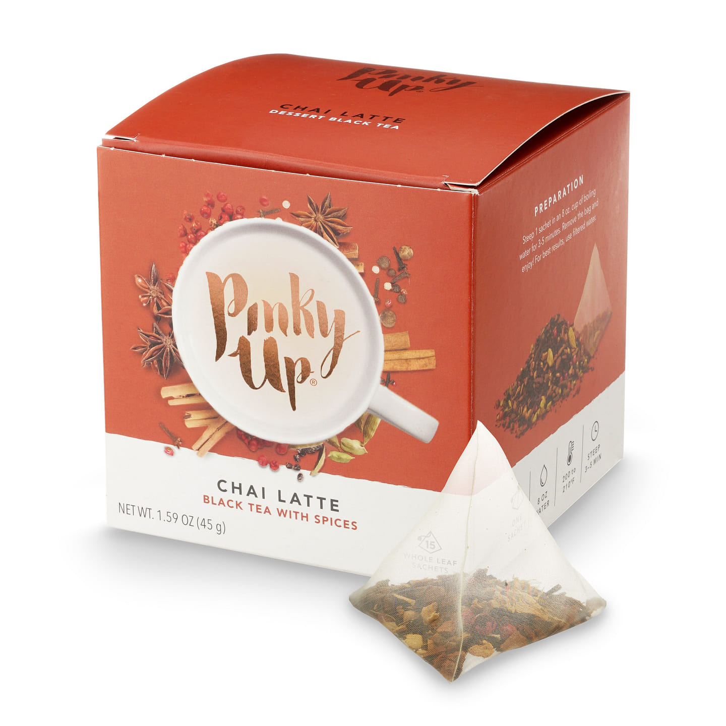 Chai Latte Pyramid Tea Sachets by Pinky Up 1 each