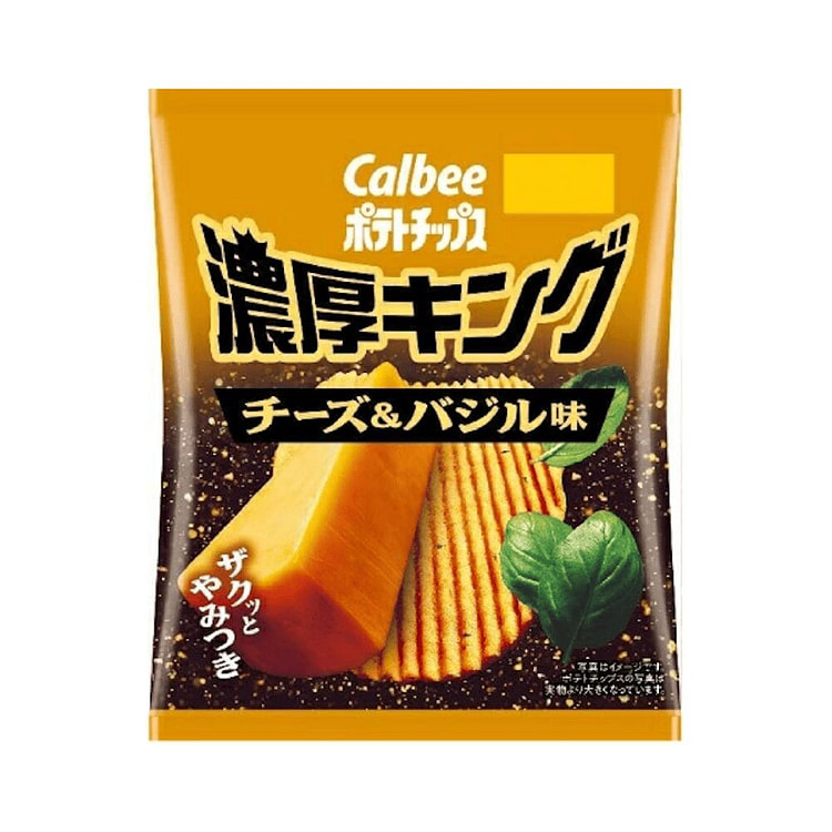 Calbee Thick-Cut Potato Chips Cheese & Basil 52g 1 pack