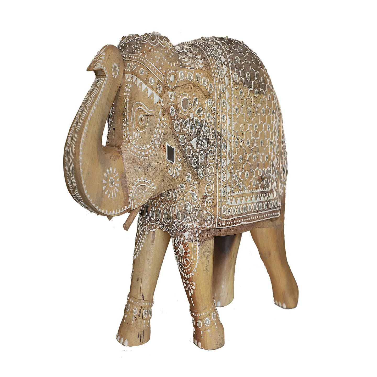 Cottage Handicraft, Mango Wood Hand-Crafted Elephant, Large 1 count