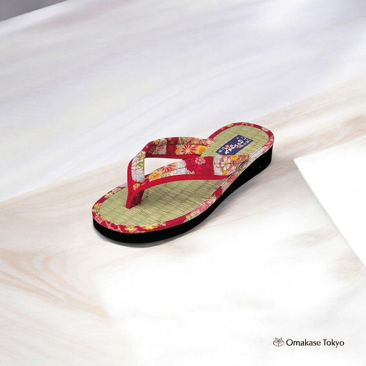 Daimyo Shokai Tatami Folding Sandals Red 3530 L 200 g