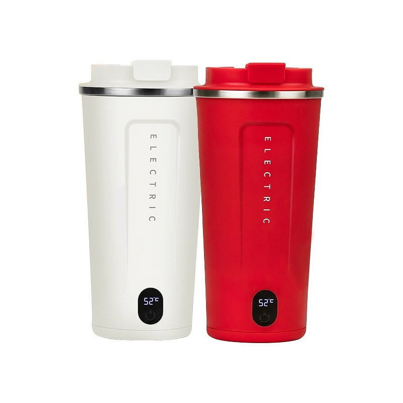 保温烧水杯电热杯 便携式旅行显温电热水杯 烧水壶加热养生杯 白色款 110V 1 份