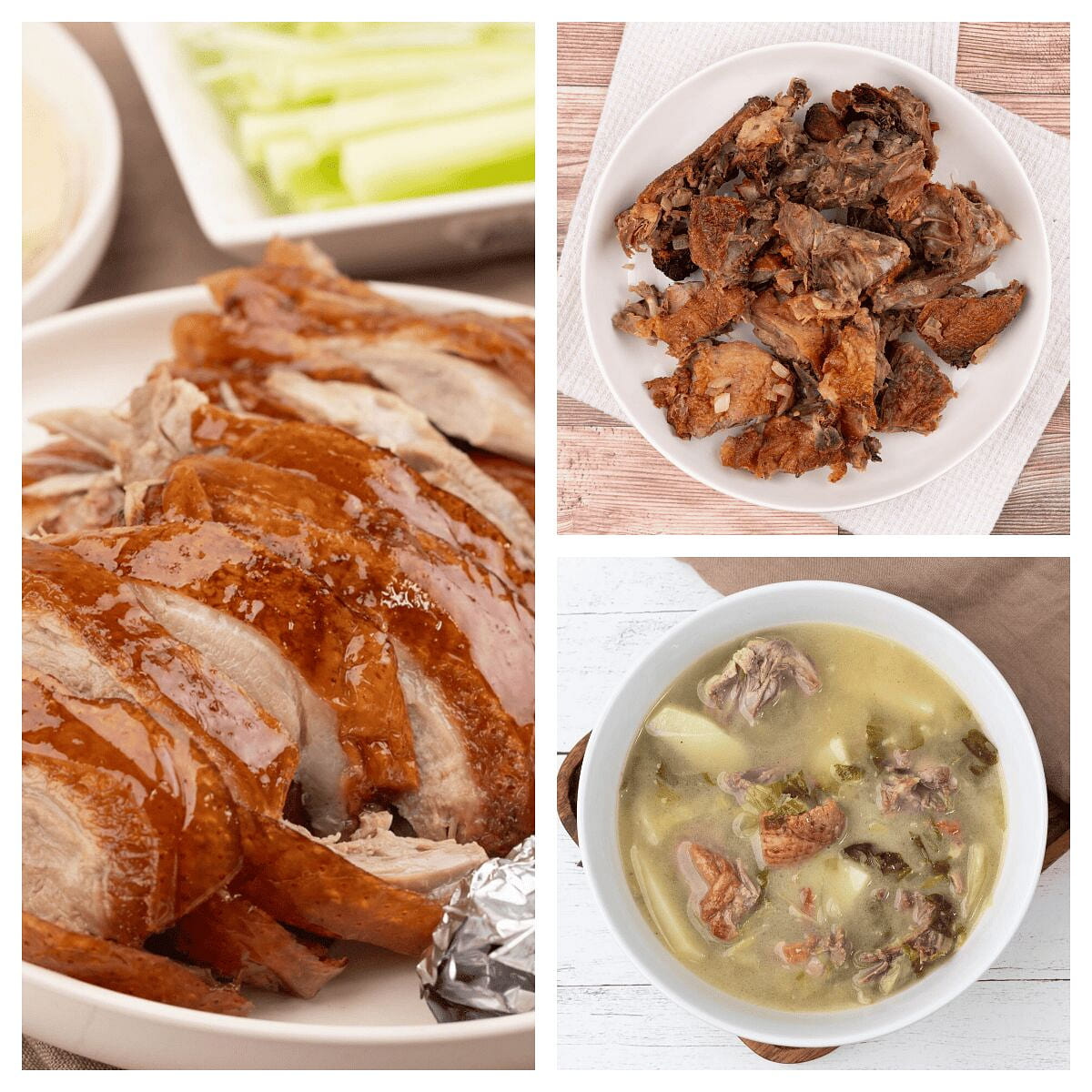 北京烤鸭三吃(烤鸭半套+椒盐鸭架+酸菜土豆鸭架汤) 1 份
