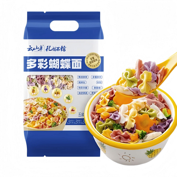 云山半 蝴蝶面多彩果蔬面 500g*1袋 500 克