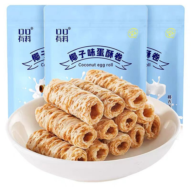 其妙椰子味蛋酥卷鸡蛋卷饼干脆80g/袋办公休闲食品 (min 2)