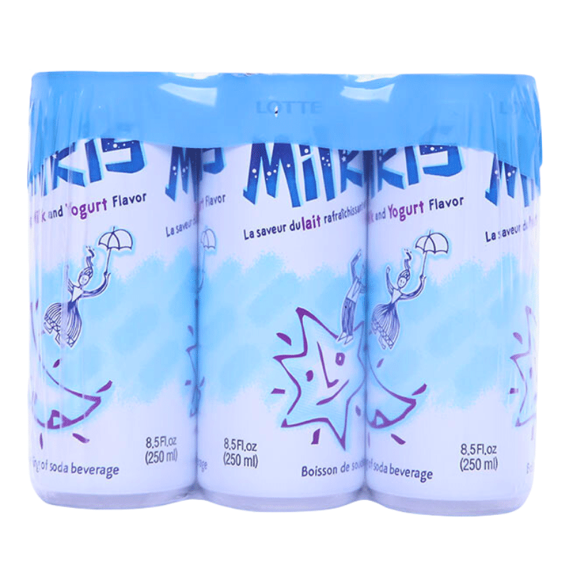 Lotte Milkis Soda Drink, Milk and Yogurt Flavor 250ml 6 can 1 each
