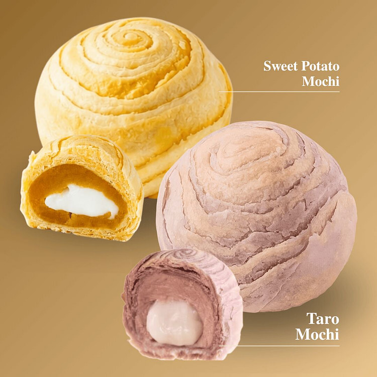 Golden & Purple Mochi Flaky Mooncake 1 each