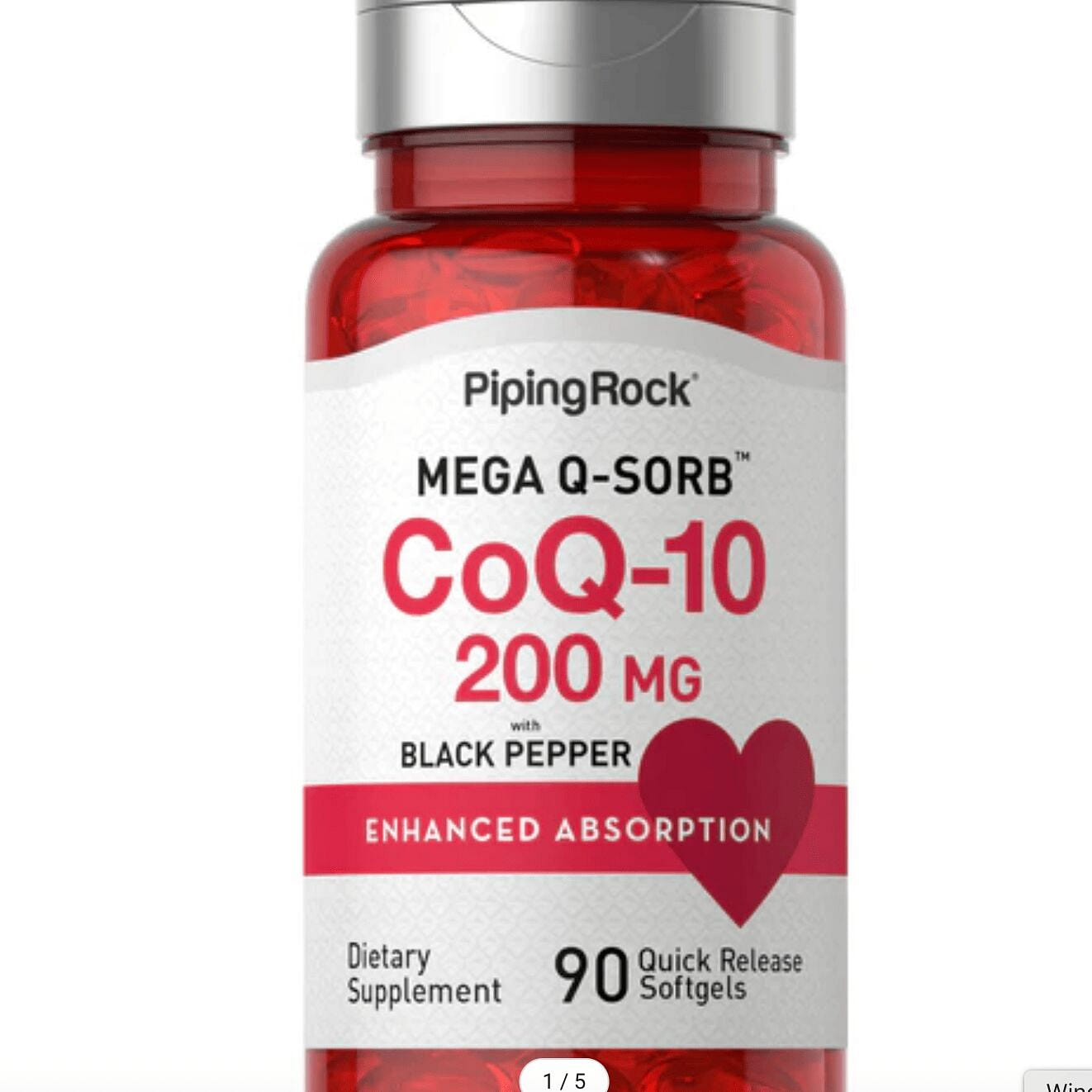 CoQ10, 200 mg, 90 Quick Release Softgels 1 bottle