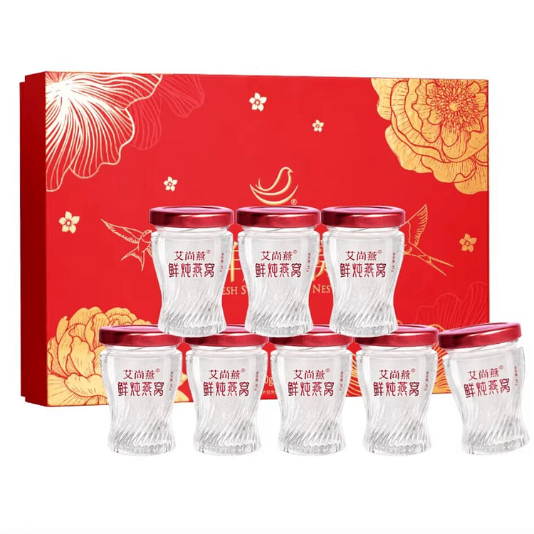 艾尚燕鲜炖即食燕窝礼盒 无糖45g*8瓶 1 盒