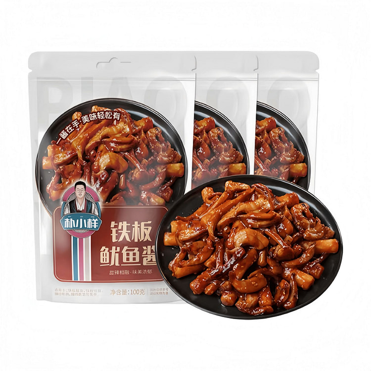 朴小样 铁板鱿鱼酱朝鲜族风味 香辣 100g*3袋 300 克