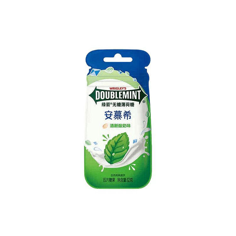 绿箭安慕希清新酸奶味无糖薄荷糖糖果12g*1袋 12 克