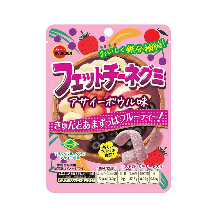 Bourbon Fettuccine Gummy Strips Acai Bowl 47g 1 pack