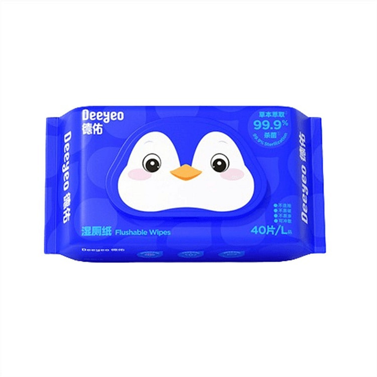 德佑 湿厕纸便携装可冲散洁厕纸巾单包 40抽*包 1 份
