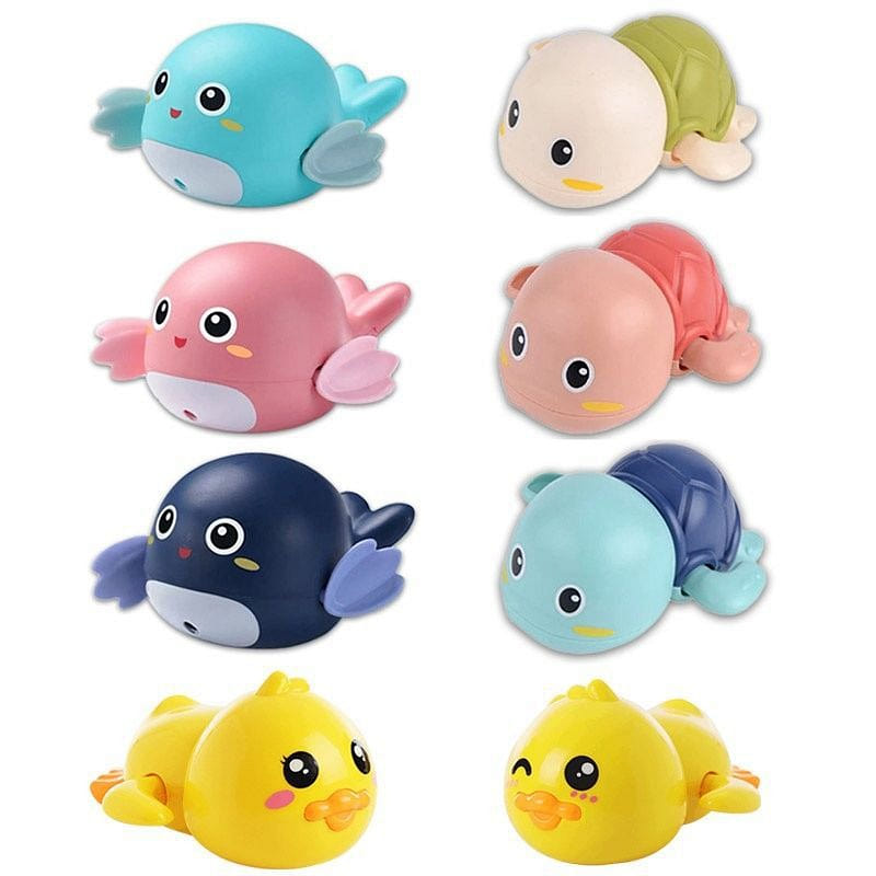 Baby Bathing, Playing in Water, Cool Game Animal Windup, Chained Children’s Toys 8 each