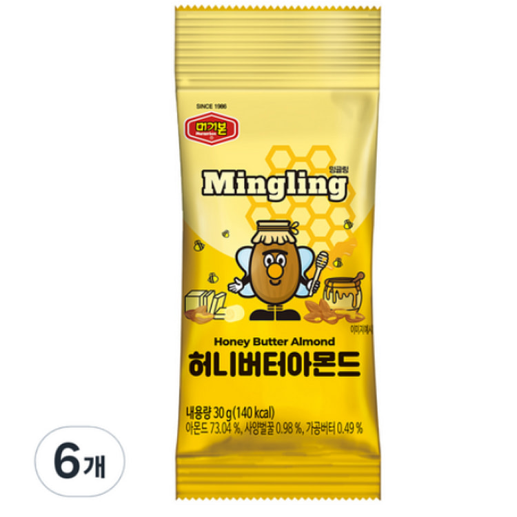 [韩国 直接配送] 蜂蜜黄油杏仁 30g，6个