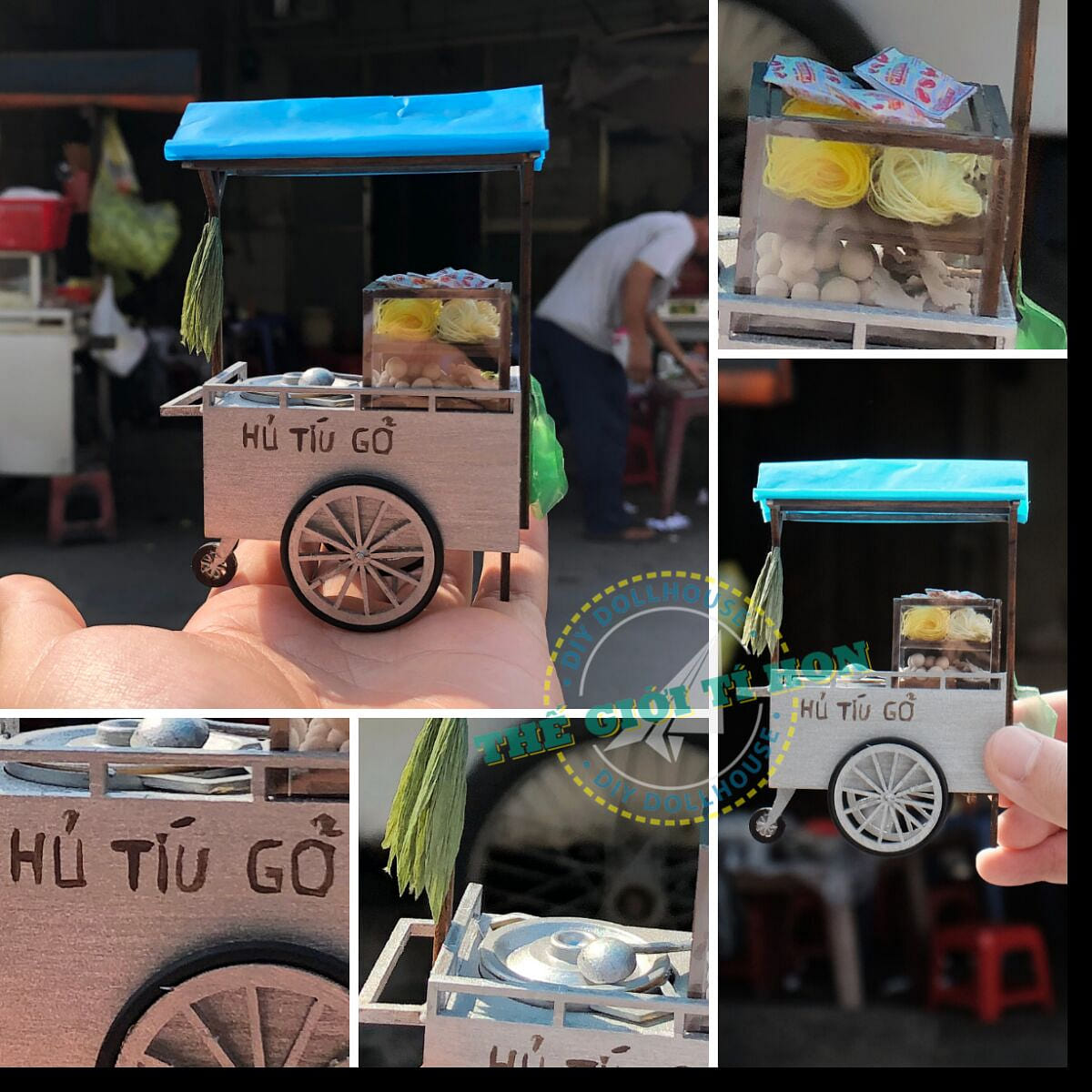 Vintage Vietnamese Noodle Street Cart DIY Kit 1 box