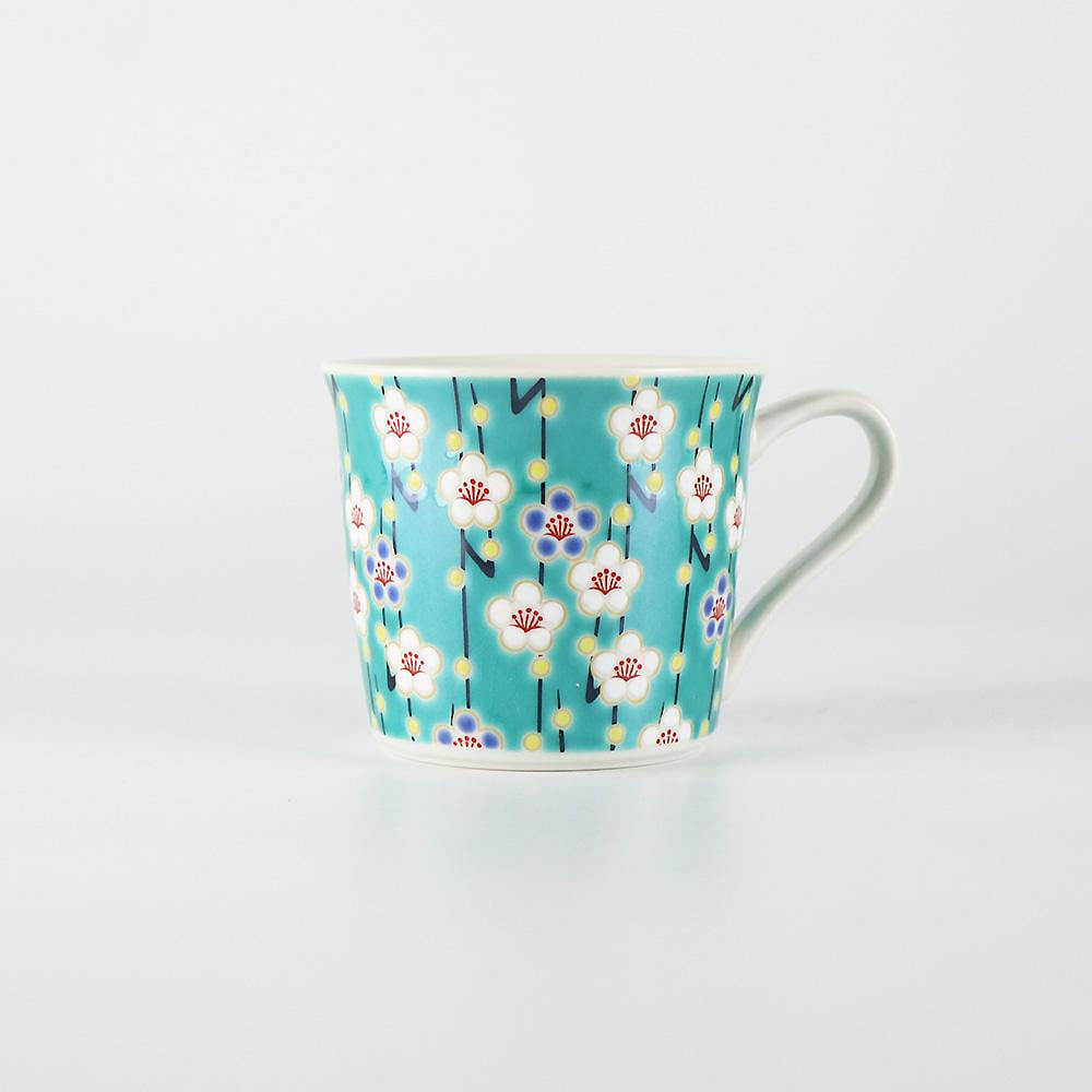 Kutani Ware Handmade Mug Cup (Plum, 3.54 x 2.91) Made in Japan 1 count