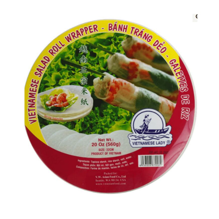Vietnamese Lady Rice Paper 22 cm Red Box 1 pack