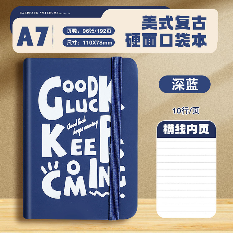 A7 Faux Leather Pocket Notebook - Navy 1 each