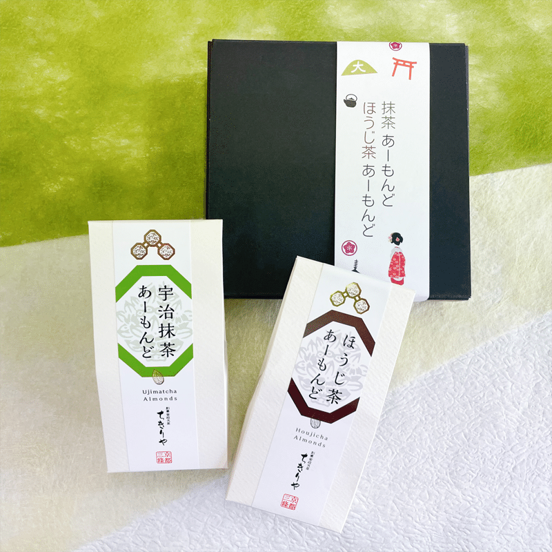 Uji Matcha Almond and Hojicha Almond 2-pack set 104 g