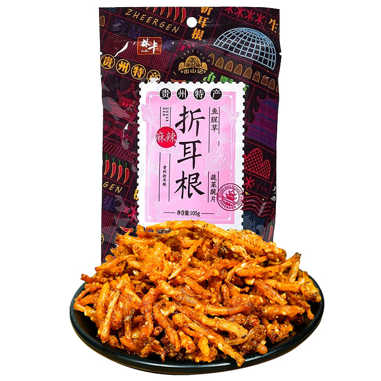 出山记麻辣折耳根零食贵州油炸折鱼腥草105g*1袋