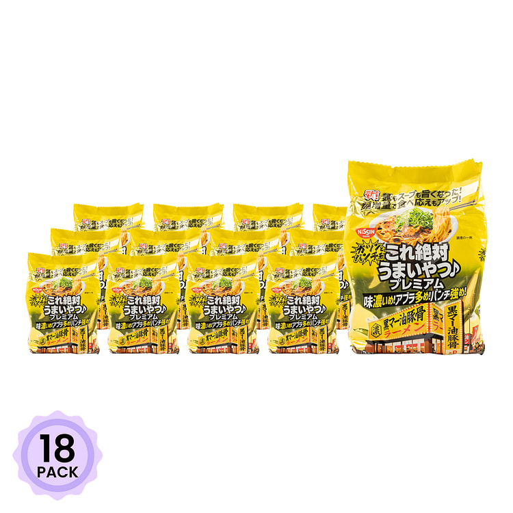 Nissin Ramen Noodle Tonkotsu & Black Garlic Oil Flavor 3 Servings 279 克*18 