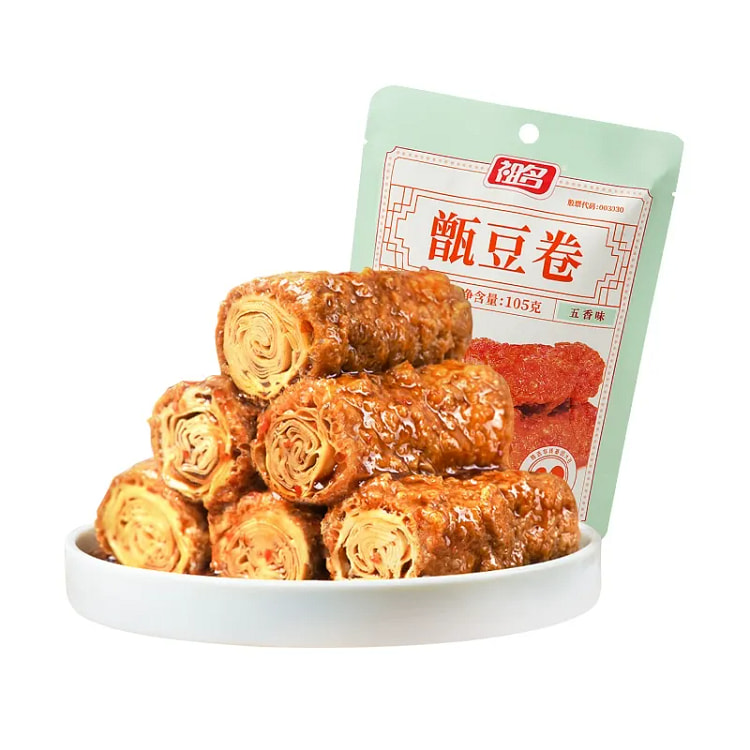 祖名甑豆卷（五香味） 素肉豆腐干辣条零食小吃1袋