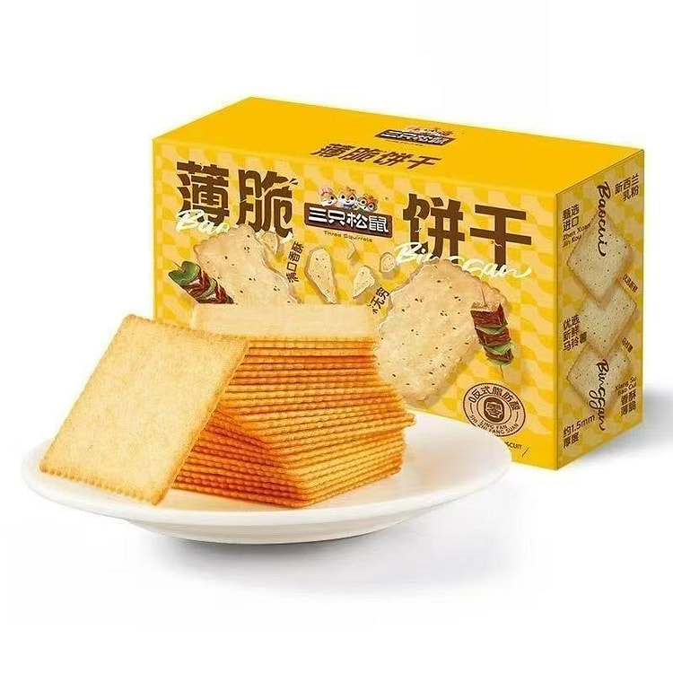 三只松鼠 薄脆饼干 奶香味300g 1 盒