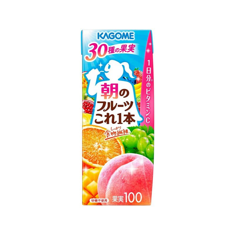 KAGOME 0糖0添加 综合水果果汁 200ml 1 盒