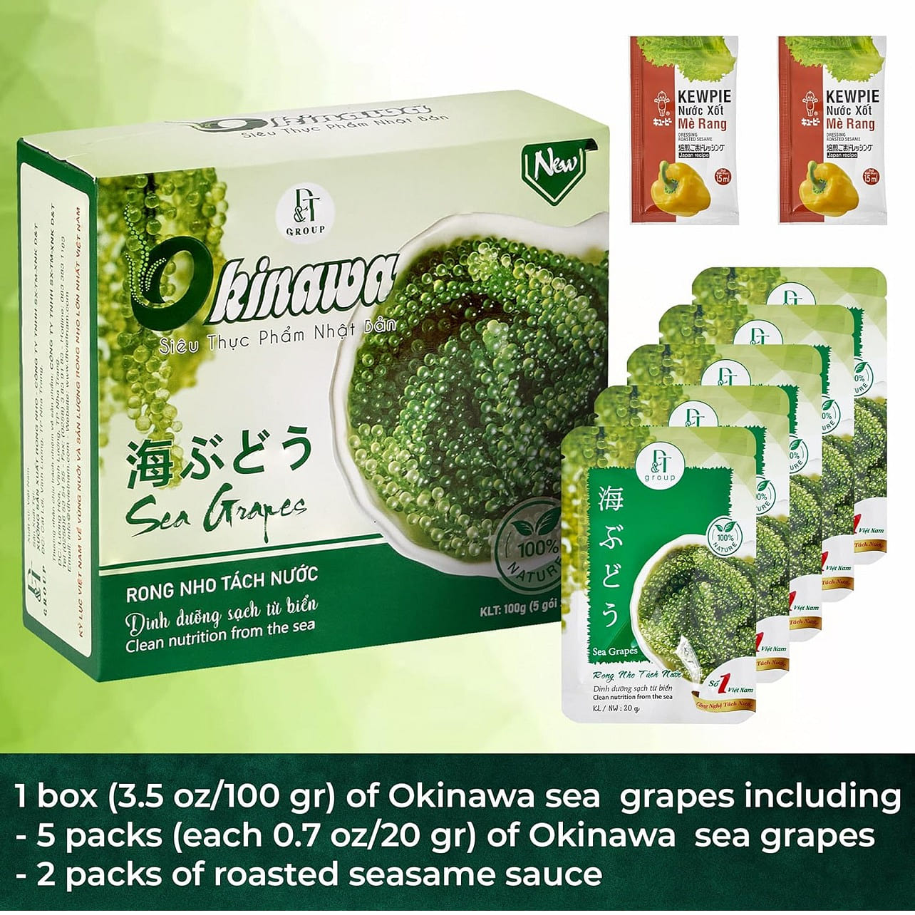 Okinawa Dehydrated Sea Grapes FDA APPROVED 100GR 1 each