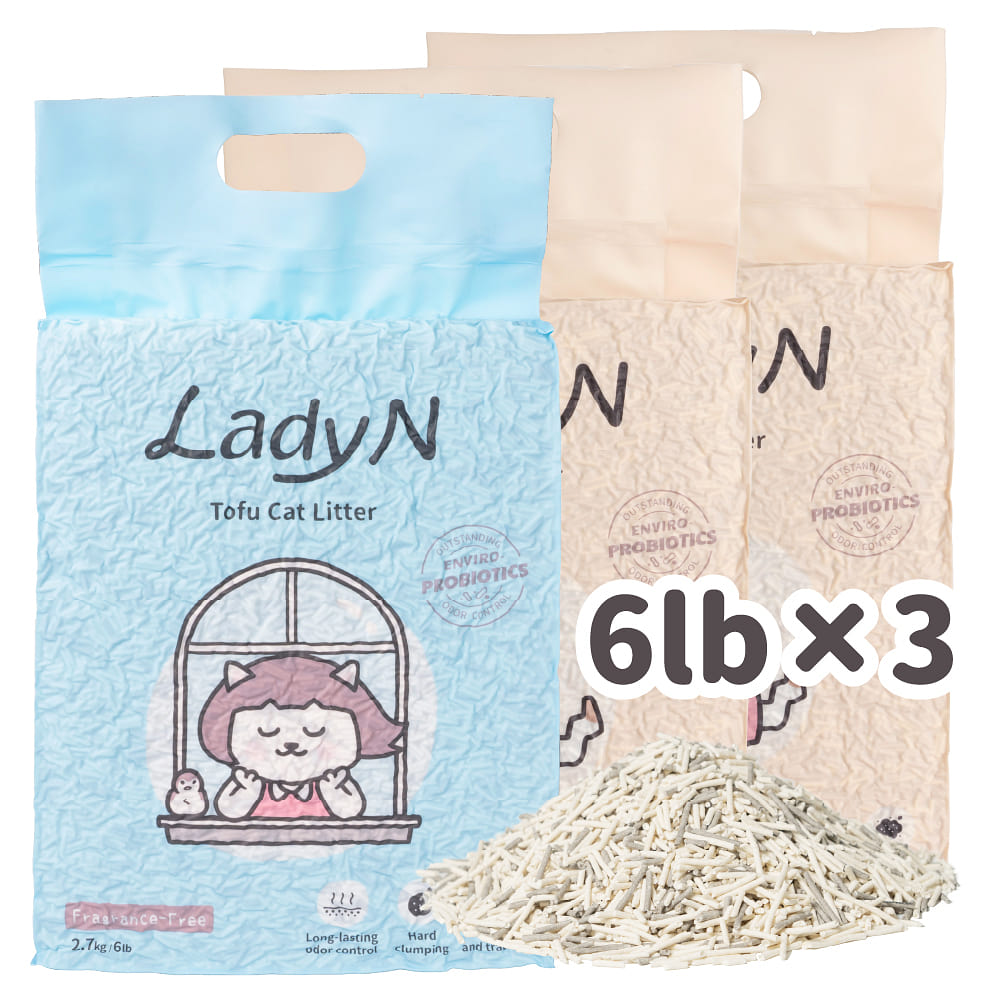*Pet Supplies*Lady N－Enviro-Biotic Deodorant Strip Tofu Cat Litter-Variety Pack 18 lb