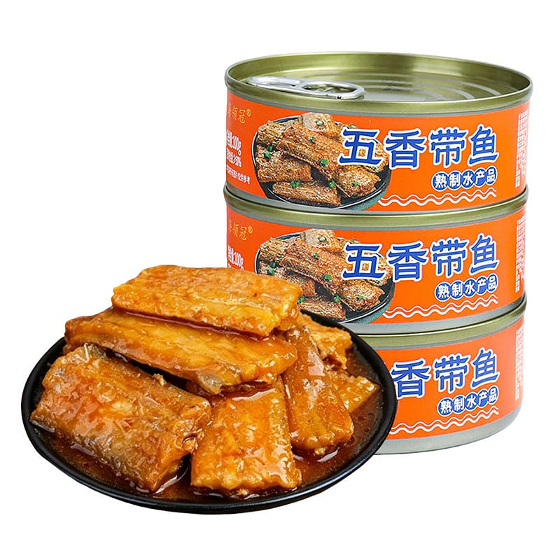 Hailingguan FiveSpice Hairtail Canned Fish, 3 Cans 300 g