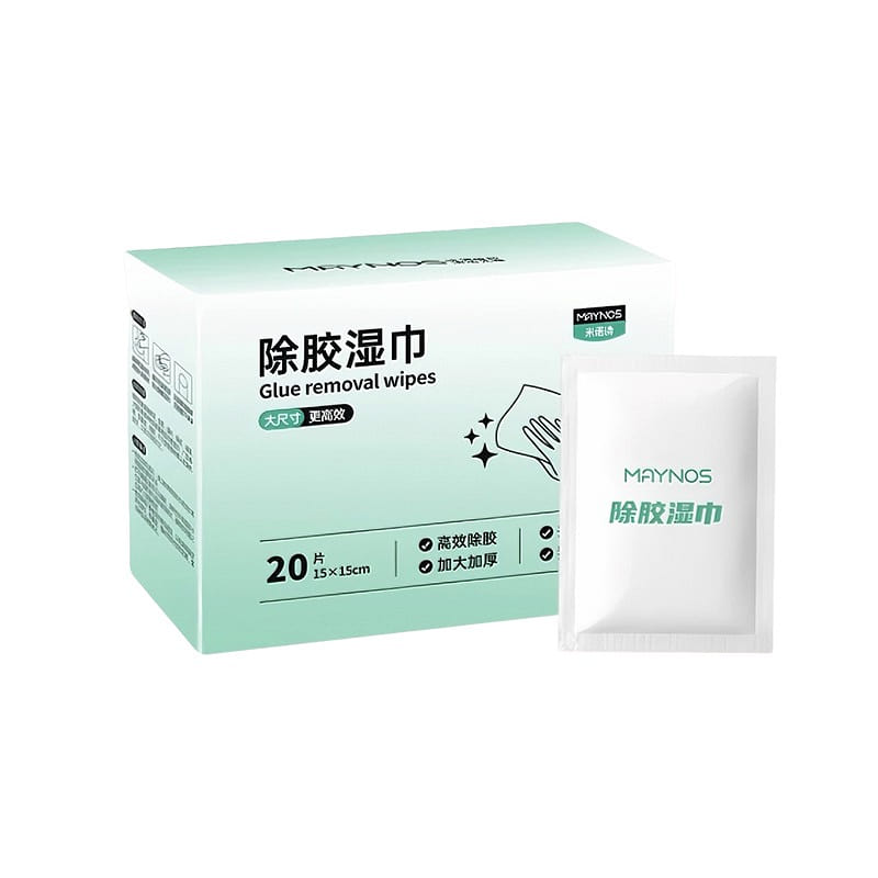 Maynos Glue Removal Wipes 20Pcs Extra Thick 1 pack