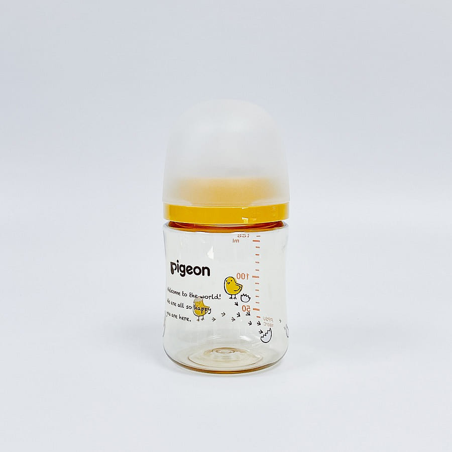 PIGEON 貝親寬口母乳實感PPSU安全塑料奶瓶 160ml / 小鳥 (黃色) 1 份