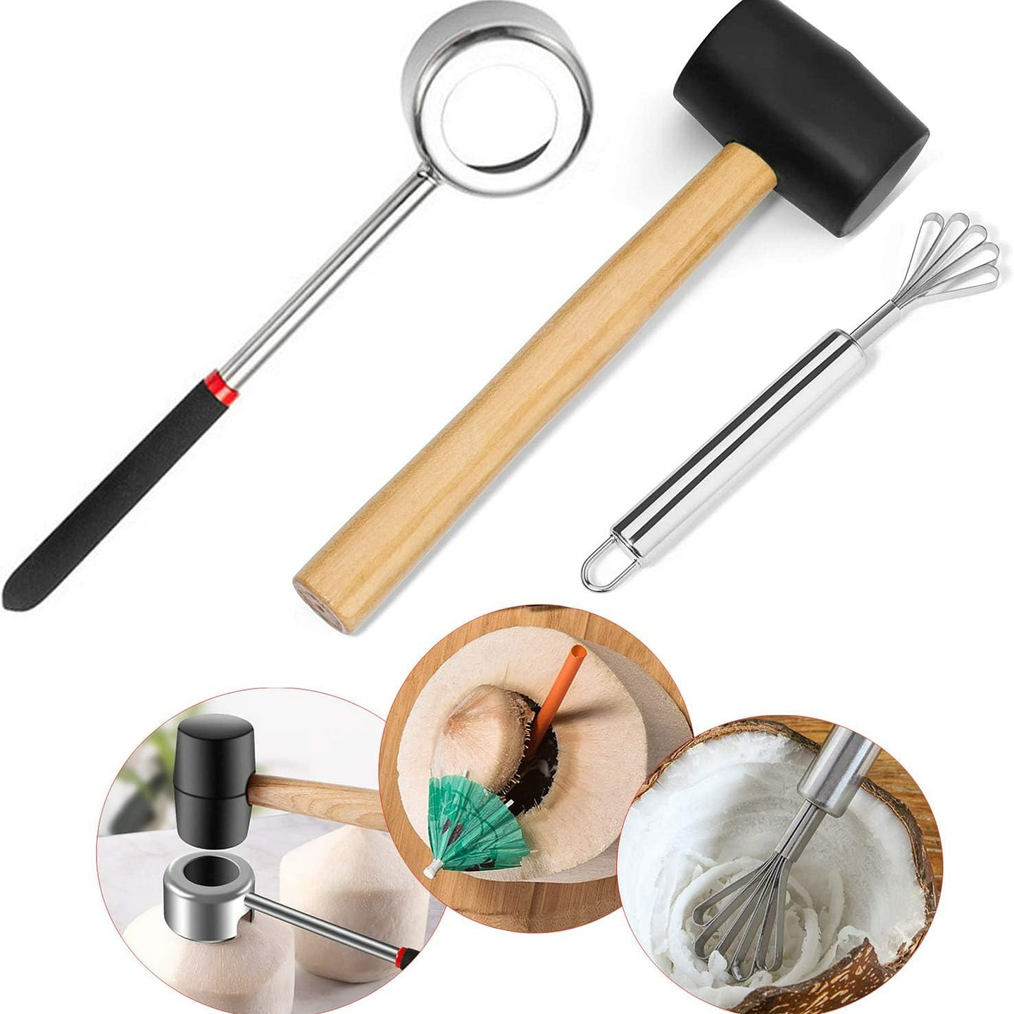 Coconut Opener Set for Young & Mature Coconuts 1 each