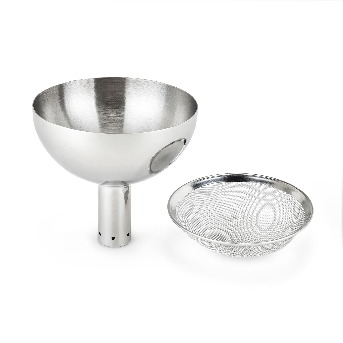 True Fountain Aerating Decanter Funnel, Red and White Wine Funnel with Mesh sediment Strainer, bar accessories, Stainless Steel, 2-Piece set 1 each
