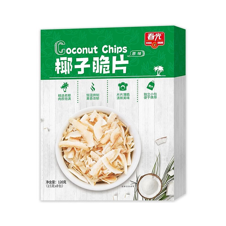 海南特产春光椰子片原味15g*8/盒