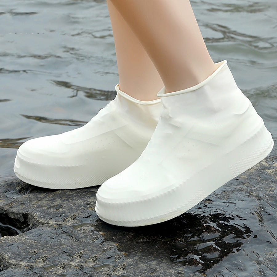 Waterproof portable shoe cover (5 pairs of white) 1 pack