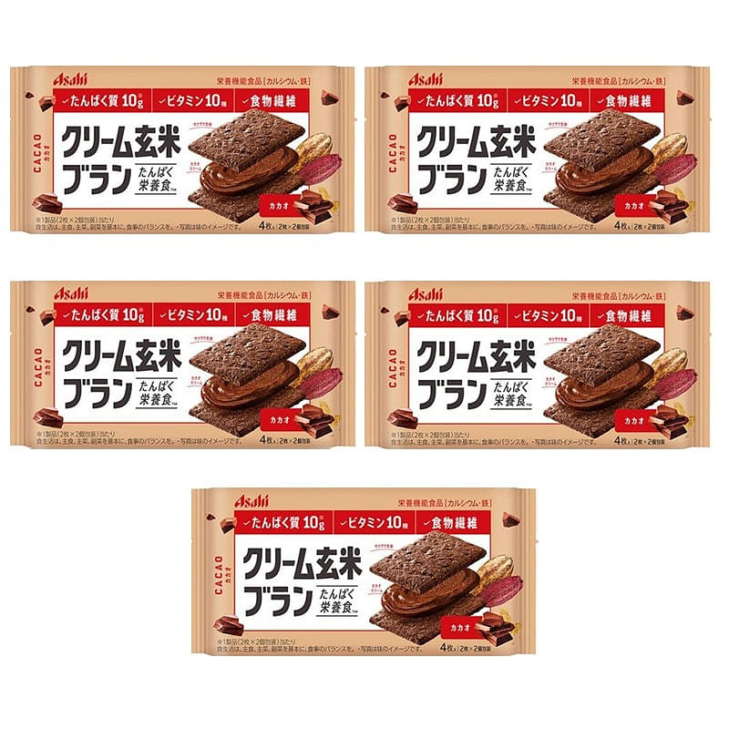 朝日玄米夹心营养饼干 可可味72g*5 1 份