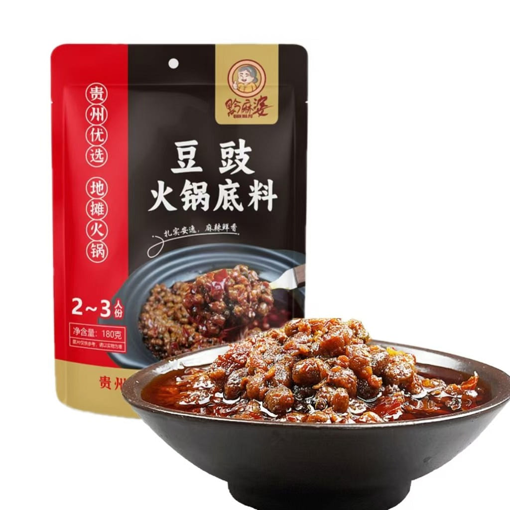 Qianmapo Guizhou fermented soybean hotpot base 180g * 1 bag Bijie specialty cake street vendor hotpot 180 g