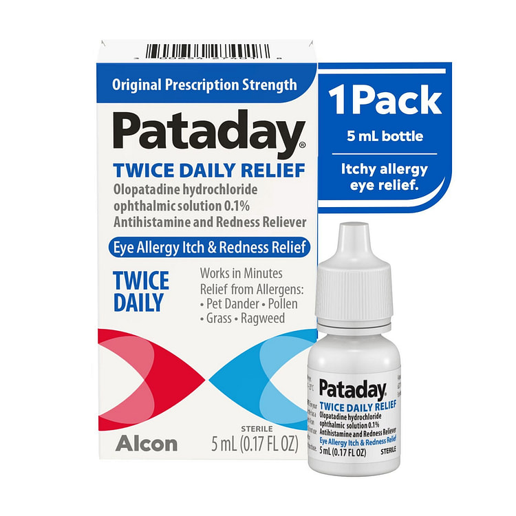 Pataday Twice Daily Eye Allergy Drops 5mL 1 box