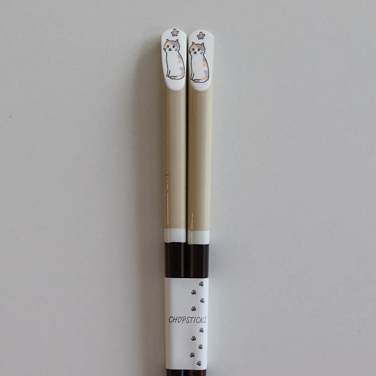 日本 Harupei 23cm 小猫筷子 - 米色 1 个