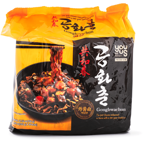 Gonghwachun Black Bean Sauce Instant Noodles pack of 4 1 each