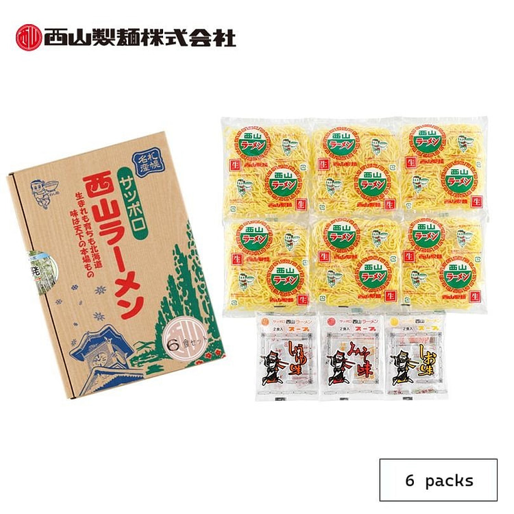 日本 西山制面 味噌&酱油&盐 三味 6袋