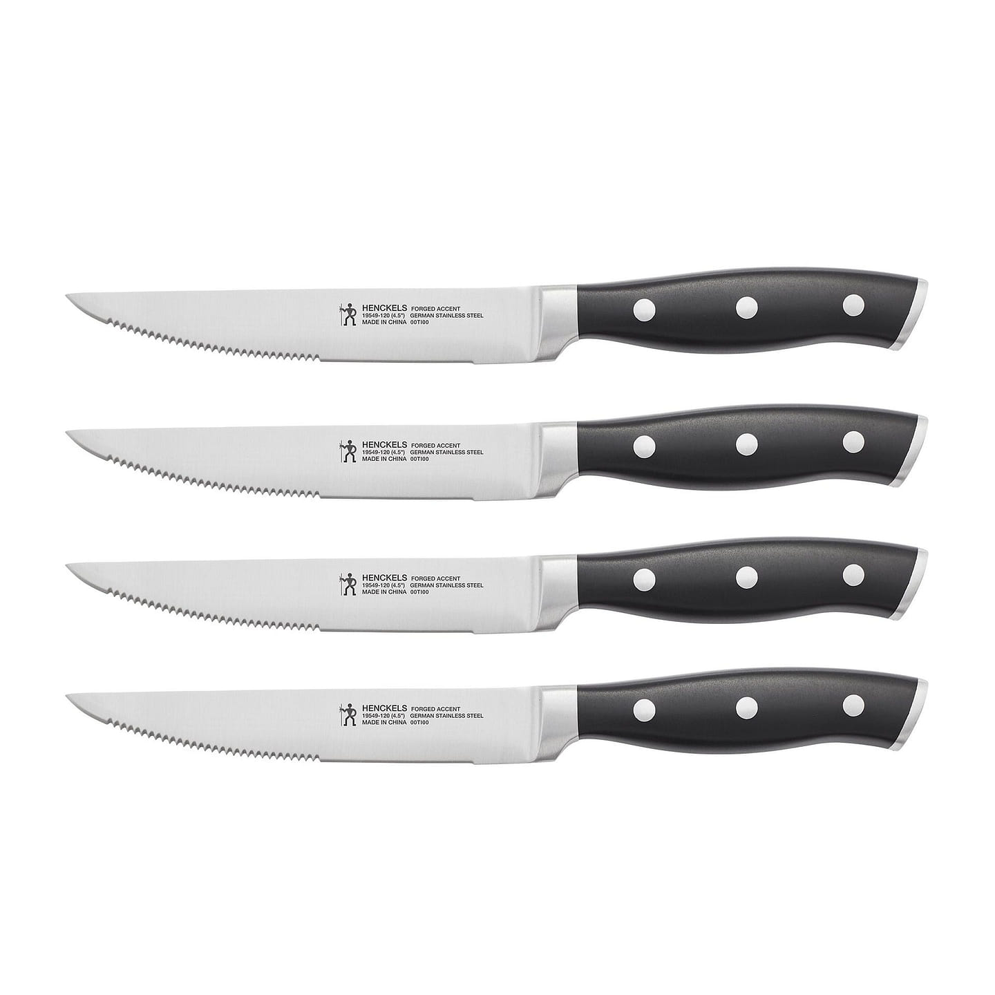 Henckels Forged Accent Set of 4 Steak Knife Set, Black 1 each