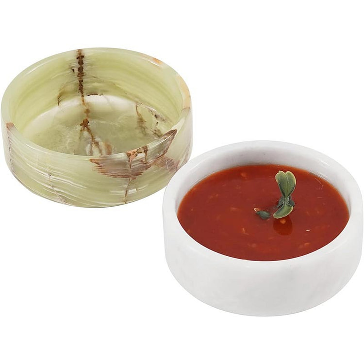 Marble Sauce Cups White & Green - Condiment Cups 1 each