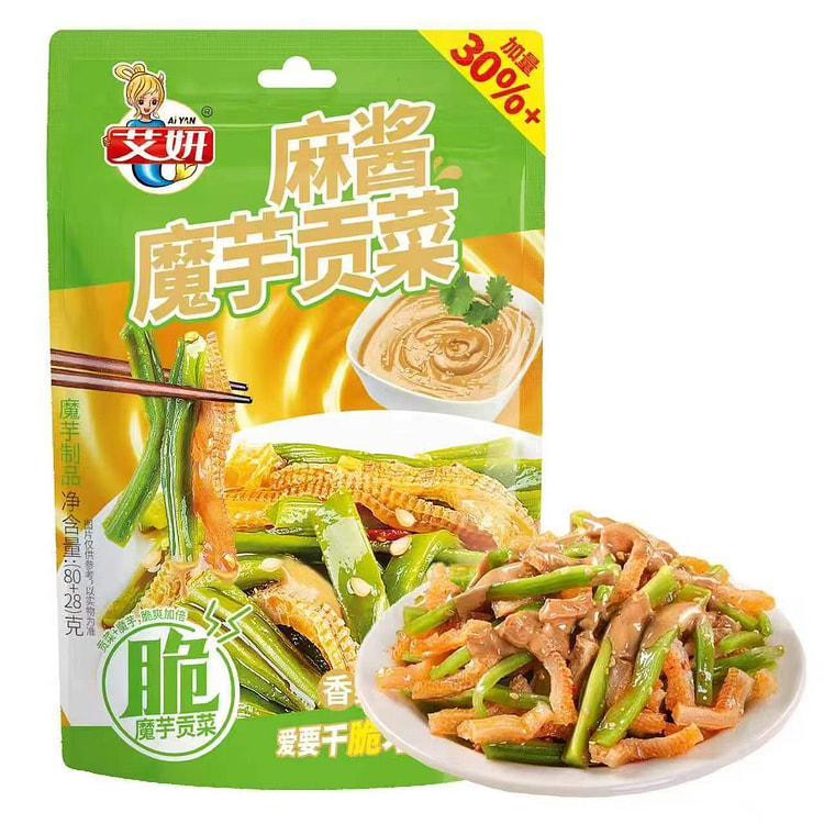 艾妍 香菜麻酱魔芋贡菜风味小吃素食 下饭神器 108 克