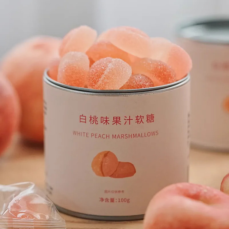 【夏午三点】白桃味软糖  网红小零食 1罐