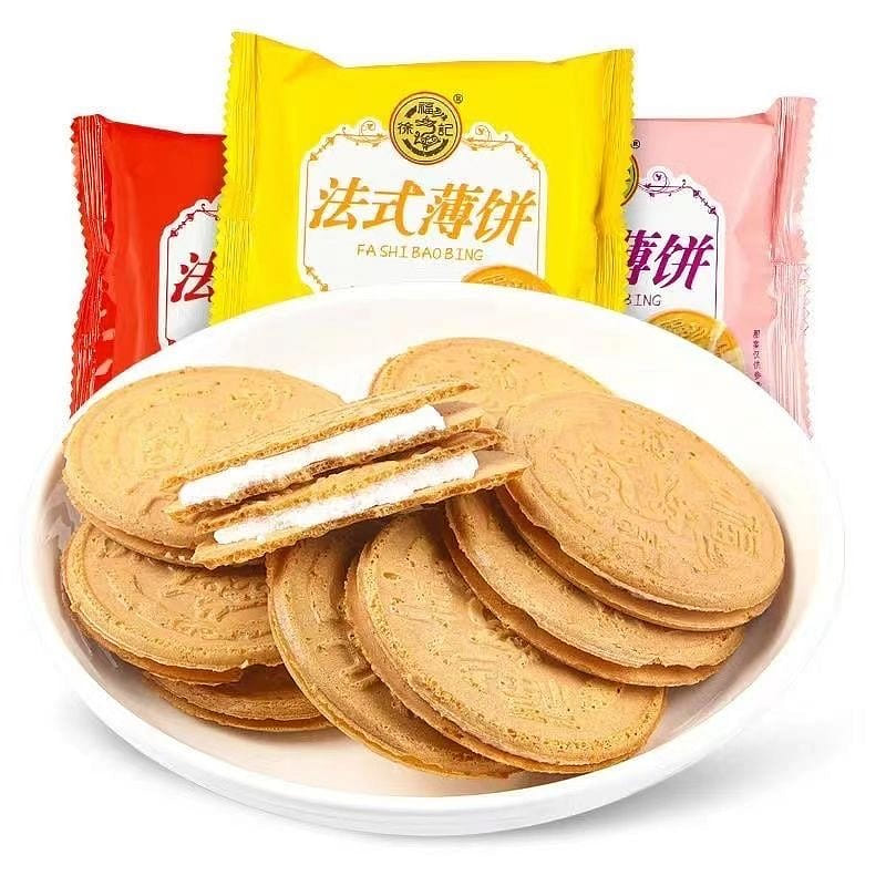 徐福记 法式薄饼休闲零食小吃 多口味混合10包 280 克