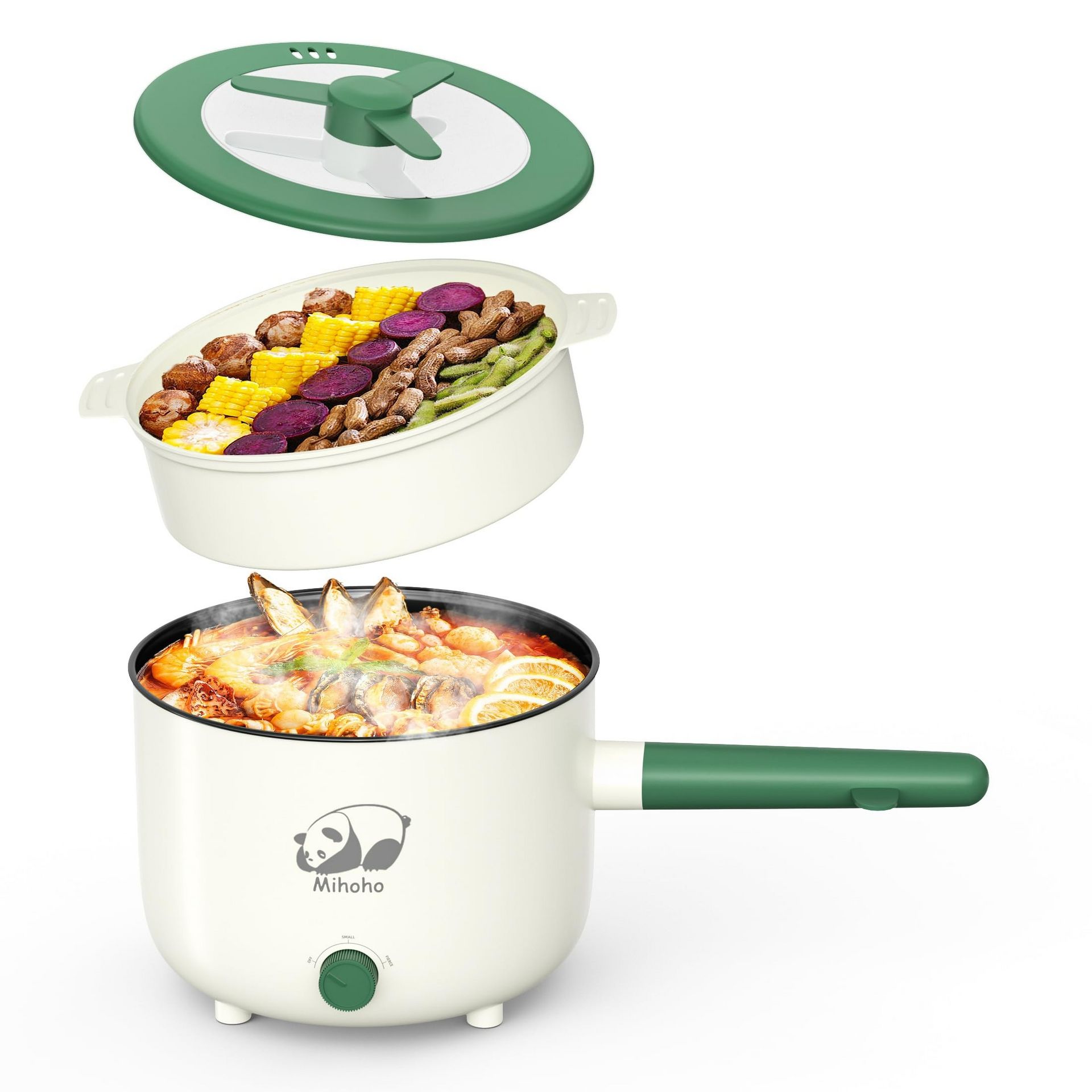 Electric Hot Pot with Steamer Nonstick Frying Pan 1 each