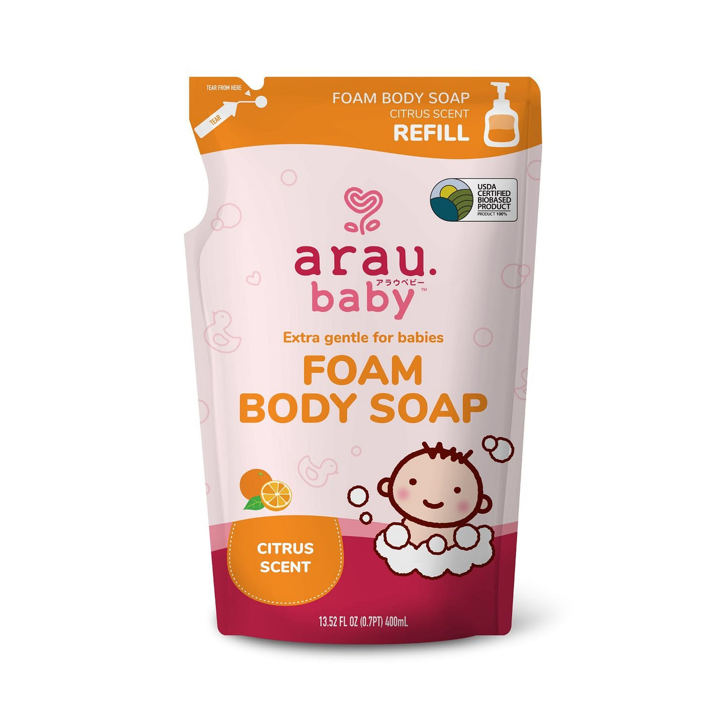 Arau Baby Foam Body Soap Refill (Citrus) 13.52 fl.oz